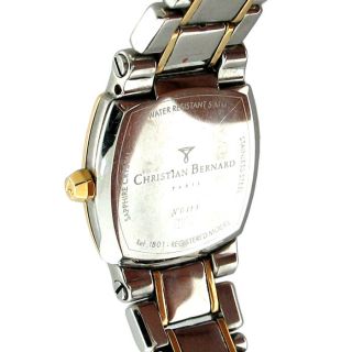 Christian Bernard Memory Ladies Stainless Steel 18K Gold Diamond Watch 