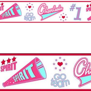 Cheer Cheerleader Team Spirit Pink Wall Paper Border