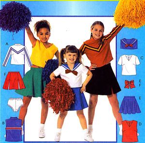 OOP!! LITTLE GIRLS CHEERLEADER UNIFORM COSTUME SEWING PATTERN 4 6 
