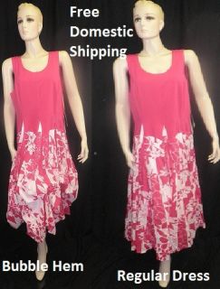 New Vasna Desire Plus Size 1x Fuchsia Pink White Dress w Bubble Hem 