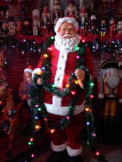   singing talking santa in tangled lights 5 foot christmas display