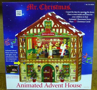 Watch Video Mr Christmas Animated Advent Calendar House Music Box New 