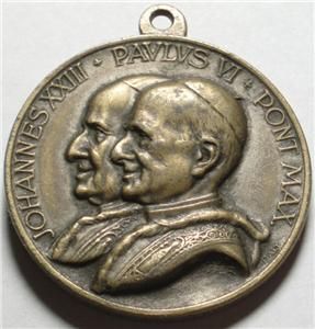 1963 ITALY St. Christopher HIGH RELIEF Pendant Medal, POPES JOHN XXIII 