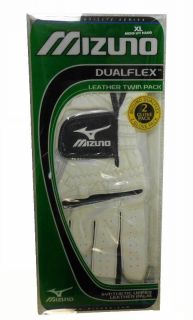Mizuno Dualflex Leather Twin Pack Golf Glove Select Size