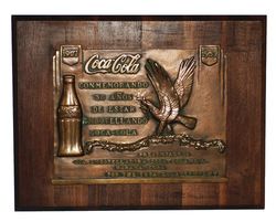 Unique 1957 Cuba Coca Cola Historical Bronze Plaque