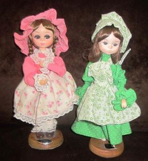  Bradley dolls on stands. Pink Chrissy and March lass Nice vintage