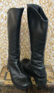 Camper Womens Tall Black Leather Low Wedge Heel Asymmetrical Boots Sz