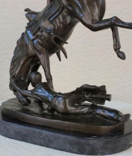 Fine Quality 18 Remington Solid Bronze Sculpture of Indian on Horse