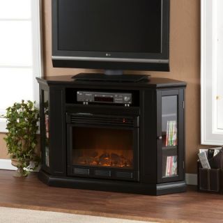 NEW CLAREMONT CONVERTIBLE MEDIA BLACK ELECTRIC FIREPLACE MANTLE SEI