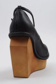 Jeffrey Campbell New Leather Broome Street Black Wedge Platform Heel