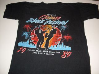 Very RARE 6th Annual Chicago Blues Festival T Shirt Med