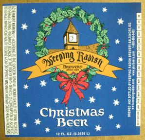 WEEPING RADISH CHRISTMAS BEER Label, Baltimore, MARYLAND, also in