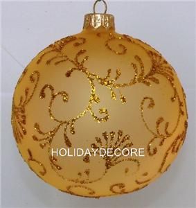  Handpainted Christmas Glass Ball Ornaments 4 Diameter Gift Box