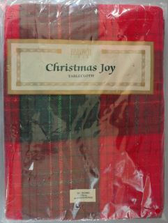 Bardwill Linens Christmas Joy Tablecloth New in Pack Acrylic Metallic