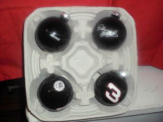  Dale Earnhardt Sr Set of 4 Glass Ball Christmas Ornaments nascar black