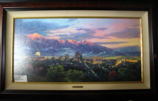 Thomas Kinkade Salt Lake City of Lights SN Canvas 24x48