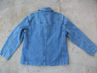 Christopher Banks M Denim Pea Coat Blue Jean Jacket Double Breasted
