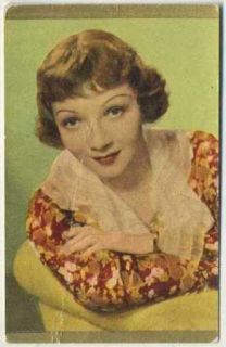 Claudette Colbert Vintage 1936 Danmarks Film Stars Trading Card 19