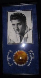 Elvis Presley Hair Framed Gold Record Memorabilia w Certificate of