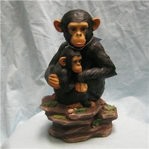 comforted baby and momma chimpanzees figurine fth1152