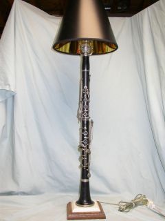 WOOD ALBERT B CLARINET LAMP ON CORIAN & OAK BASE  HOLIDAY SPECIAL  WOW