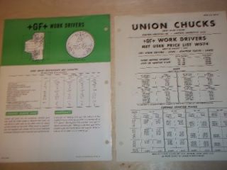 Union Chuck Cushman Catalog Work Drivers Machine Tools