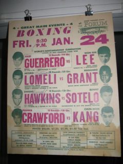 1969 Ruben Olivares vs Won Suk Loo Vintage Boxing Cardboard Standup