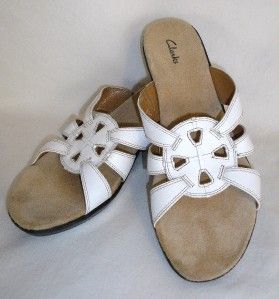 Clarks Beautiful White Sandals Size 9 1 2 M EUC