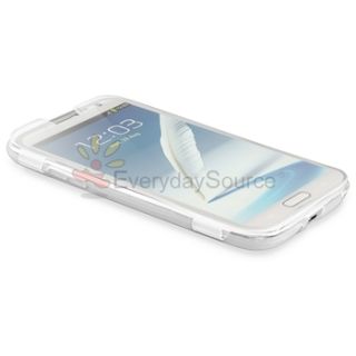 Clear White Rubber Gel TPU Flip Book Case Cover for Samsung Galaxy