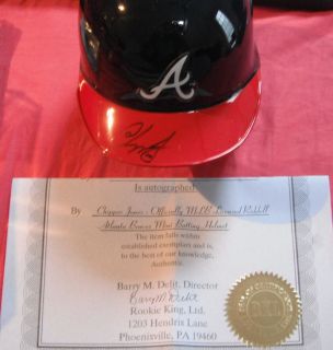 Chipper Jones Autographed Mini Helmet w COA