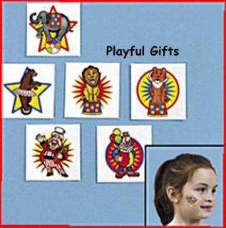 36 Carnival Circus Tattoos Party Favors