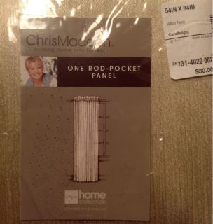 Chris Madden Rod Pocket HILTON Panel 54x84 Candlelight New In Package