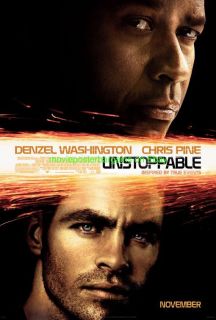 Unstoppable Movie Poster DS 27x40 Denzel Washington