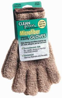 Clean Green Microfiber Cleaning and Dusting Gloves New