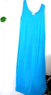 Aqua Turquoise Jostar Slinky Lng Tank Dress Plus 2X 3X