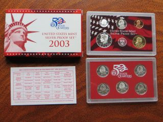 2003 S Silver Proof Set US Mint with COA