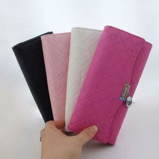 Womens Leather Clutch Wallet Purse Checkbook 4 Colour