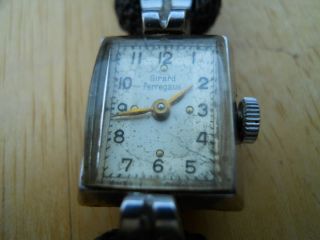 Vintage Ladies Girard Perragaux Wrist Watch braided cloth band