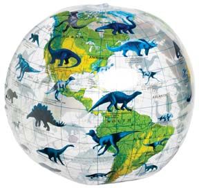Inflatable Dinosaur World Globe 12 inches Beach Ball