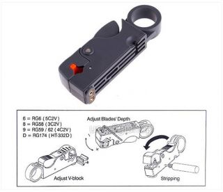 Coax Cable Cutter Wire Stripper Stripping Tool for RG6 RG59 RG5 TV