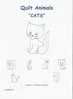 Cats Quilt and Craft Template Stencil Six 6 Different Paper Patterns