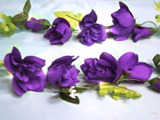33 SUPERSIZE Silk Rose Garland Flowers Décor Purple