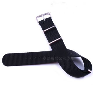  High Quality Black Nylon Fabric Canvas Watch Bands Strap A20