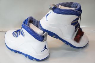 Nike Air Jordan 10 Retro TXT White Royal Blue Stealth Gray Sneakers