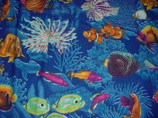  Tropical Fish Print Curtains 34" Long