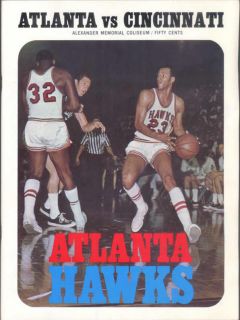 1969 70 Atlanta Hawks vs Cincinnati Royals Program