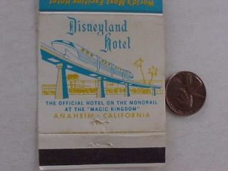 1960s Era Anaheim California Disneyland Hotel Matchbook Magic Kingdom