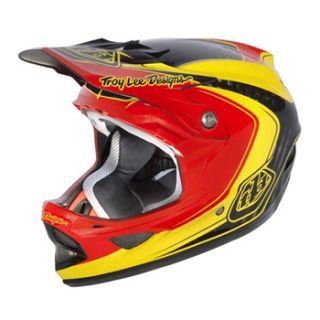 Troy Lee Designs D3 Carbon   Mirage Red/Yellow 2013