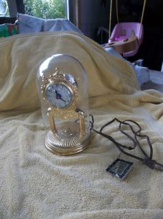 Vintage United Electric Clock with Glass Dome as Is