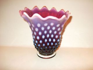  Fenton Purple Hobnail Opalescent Vase